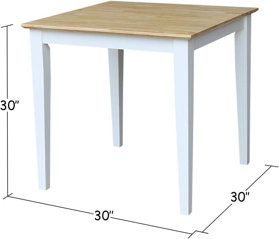 3pc Dining Table with 2 Ladderback Chairs White/Natural – International Concepts: Solid Wood, Square, Non-Extension