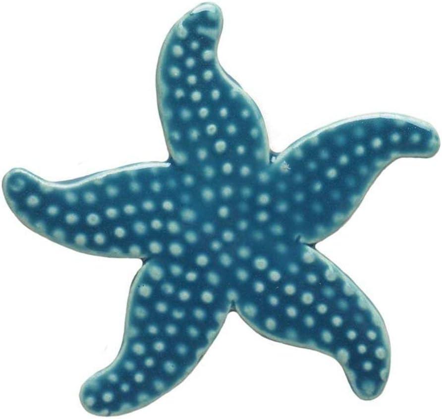 Light Blue Glazed Ceramic Starfish Mosaic Tile