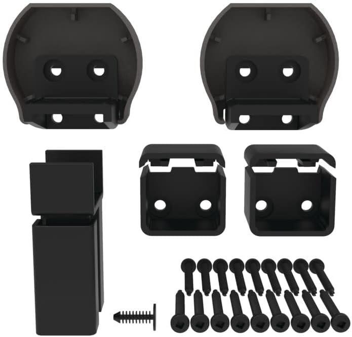 Matte Black Aluminum Rail Line Bracket Kit, 4 Pieces