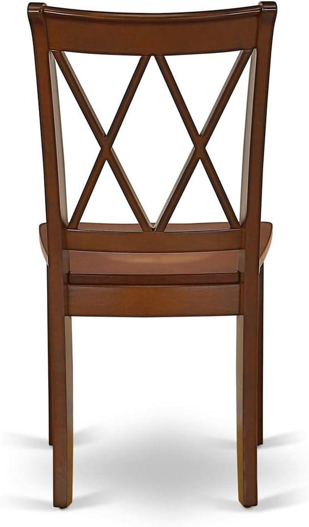 Elegant Black Wood Cross Back Dining Chairs, Set of 2