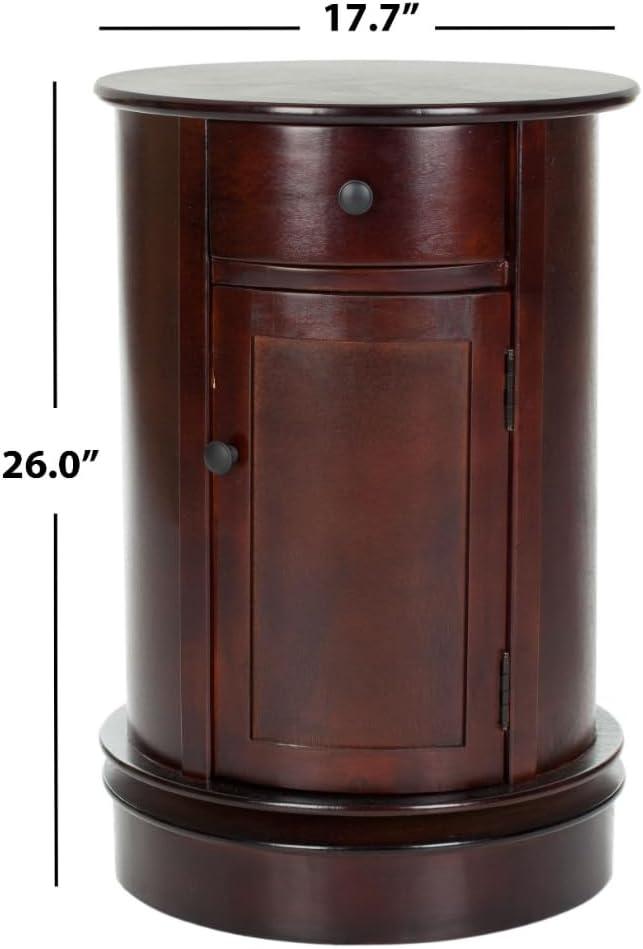 Tabitha Swivel Accent Table - AMH5712D - Dark Cherry - Safavieh Couture