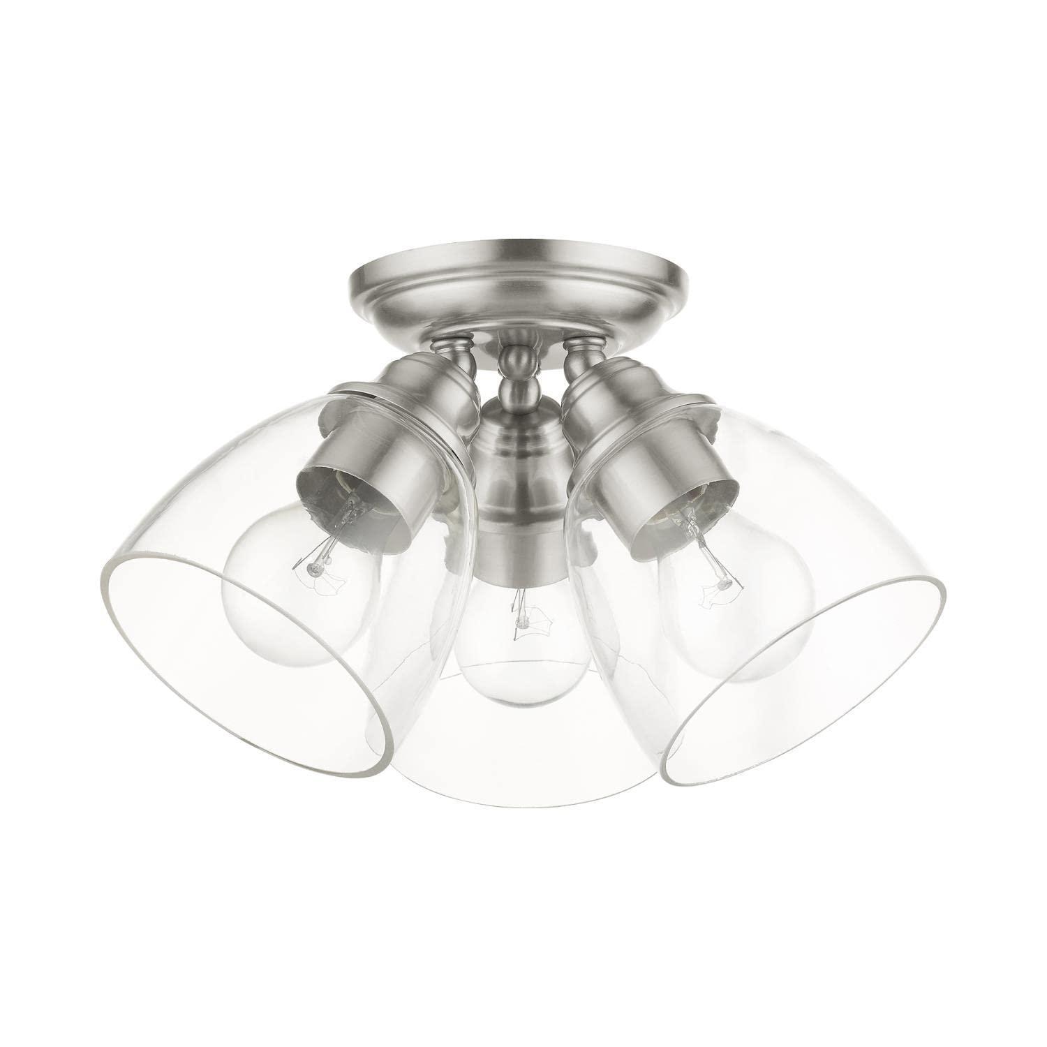 Livex Lighting Montgomery 3 - Light Flush Mount in  Brushed Nickel