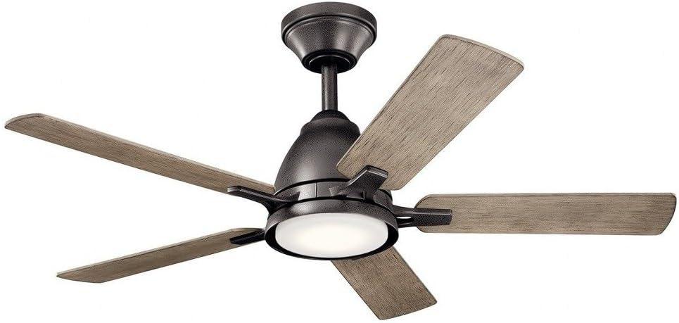 Brushed Stainless Steel 44" Ceiling Fan with LED Light and Remote