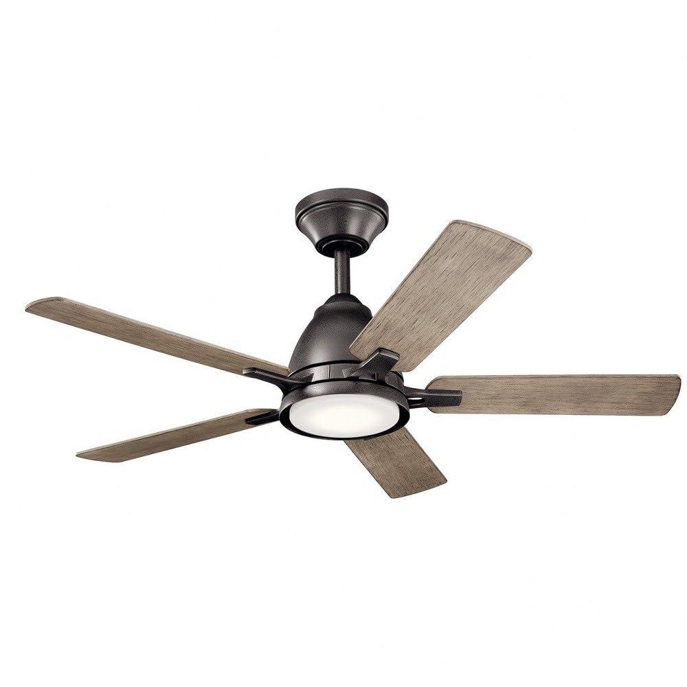 Brushed Stainless Steel 44" Ceiling Fan with LED Light and Remote