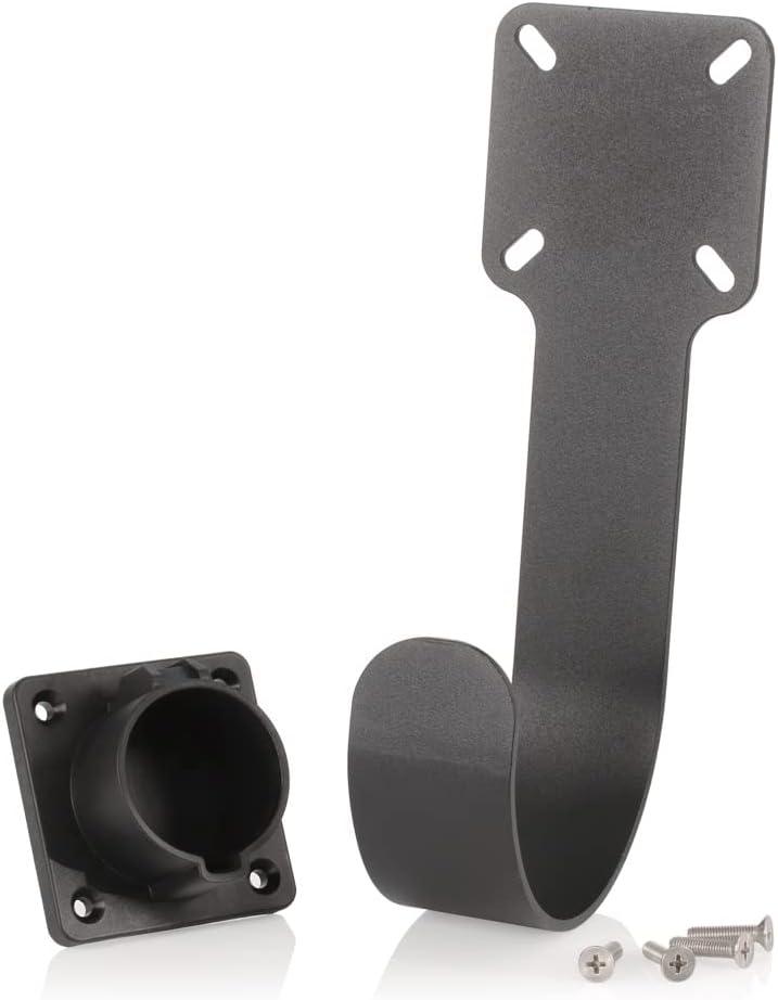 Black Powder Coated Metal Wall Hook for EV Charging Cable