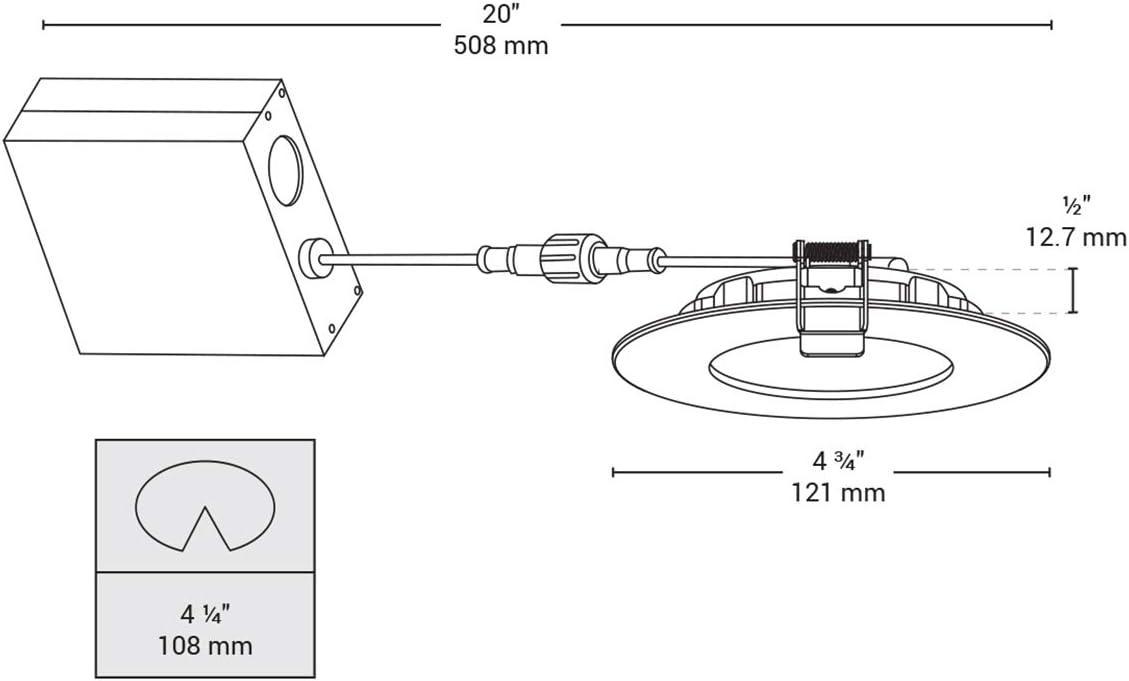 4.5'' Dimmable Air-Tight IC Rated Standard Recessed Lighting Kit