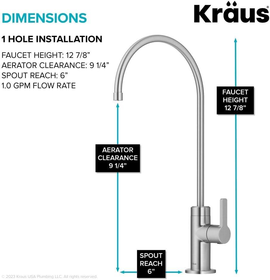 Spot-Free Stainless Steel High-Arc Water Filter Faucet