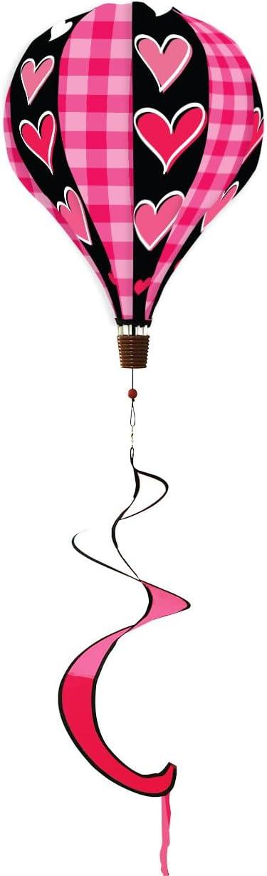 Briarwood Lane Valentineu2019s Hot Air Balloon Windsock Wind Twister 54x12 Hearts Deluxe For Valentineu2019s Balloon