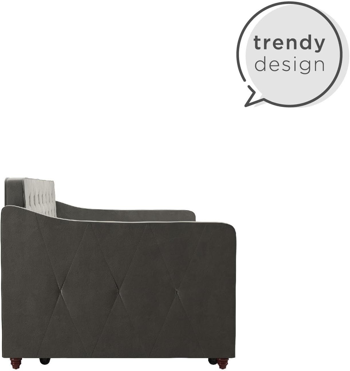 Vintage Upholstered Daybed with Trundle