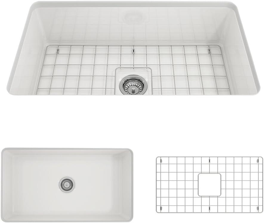 BOCCHI 1362-001-0120 Sotto 32'' L Undermount Fireclay Kitchen Sink