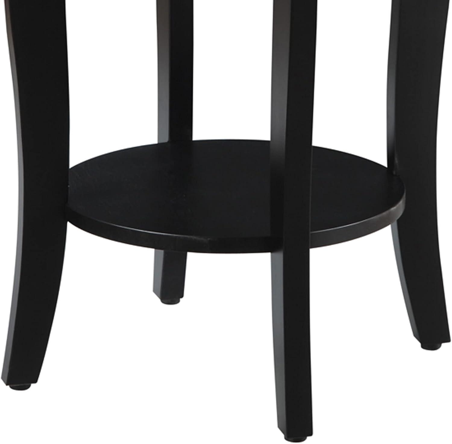 Convenience Concepts American Heritage Round Table in Black Wood Finish