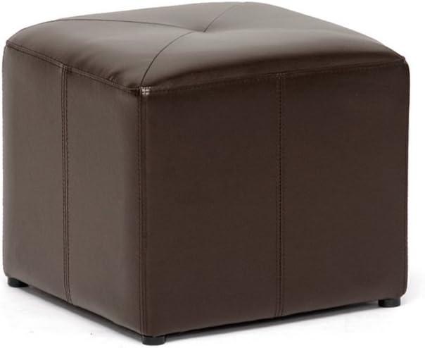 Aric Bonded Leather Ottoman - Baxton Studio: Dark Brown Footrest, Seating Bench, No Assembly Required