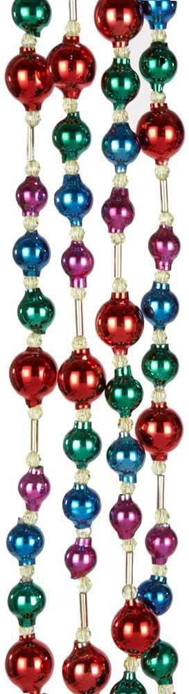 6-Foot Multicolor Glass Bead Christmas Garland