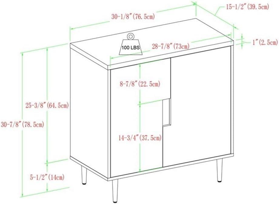 Birch and Black Freestanding Accent Cabinet with Adjustable Shelves