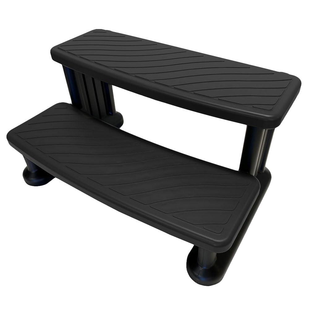 Puri Tech Universal Spa & Hot Tub Outdoor Steps No Slip Grip Support - Black