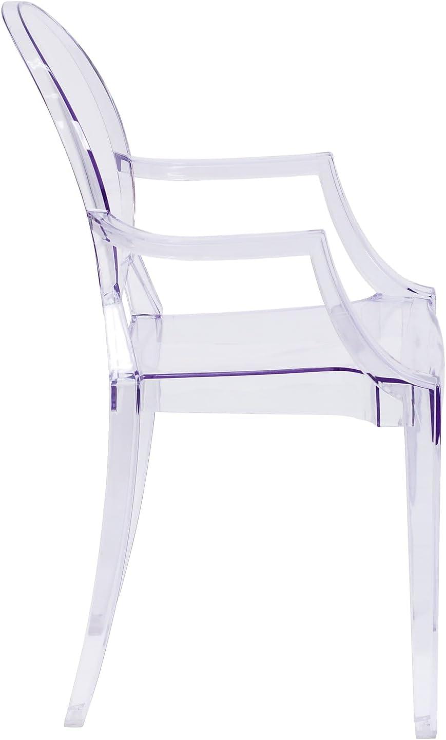 Flash Furniture Ghost Chair with Arms in Transparent Crystal