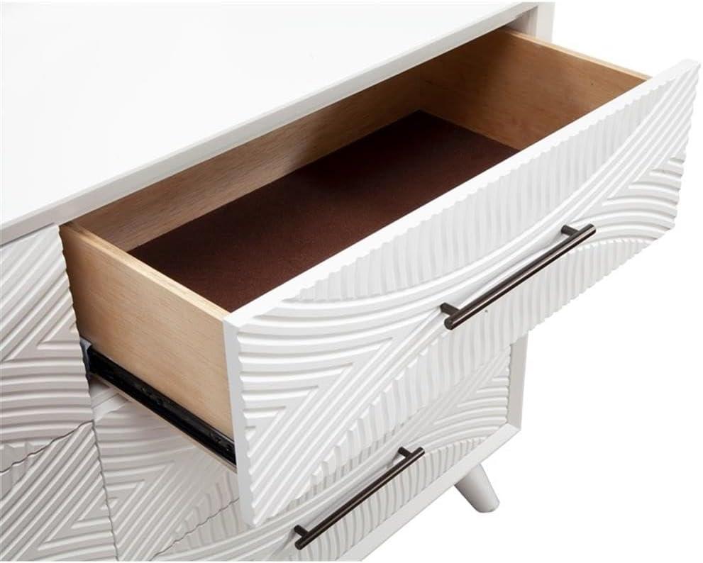 Alpine Furniture Tranquility 2 Drawer Nightstand, 22" W X 16" D X 26" H, white