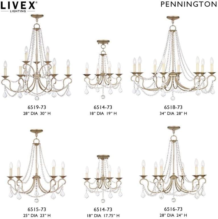 Livex Lighting Pennington 5 - Light Chandelier in  Antique Silver Leaf