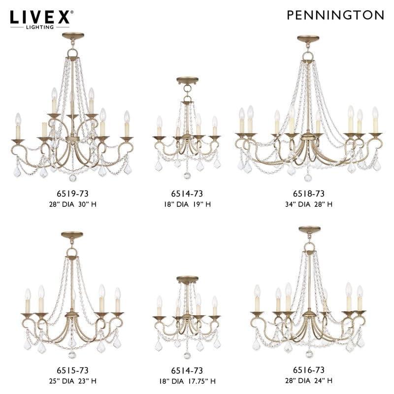 Livex Lighting Pennington 5 - Light Chandelier in  Antique Silver Leaf