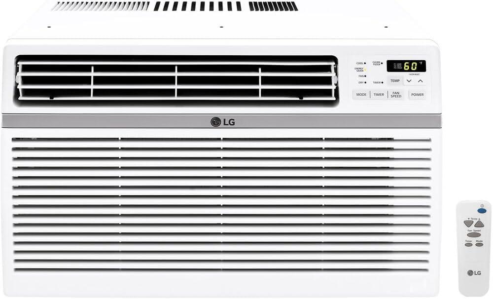 LG 6,000 BTU 250 Sq.ft High Efficiency Window AC, Cools 260 Sq.ft., White, LW6019ER