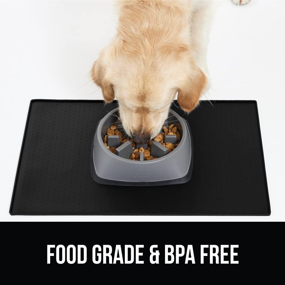 Gorilla Grip Silicone Pet Feeding Mat, 100% Waterproof, Protects Floors, 18.5x11.5 Black