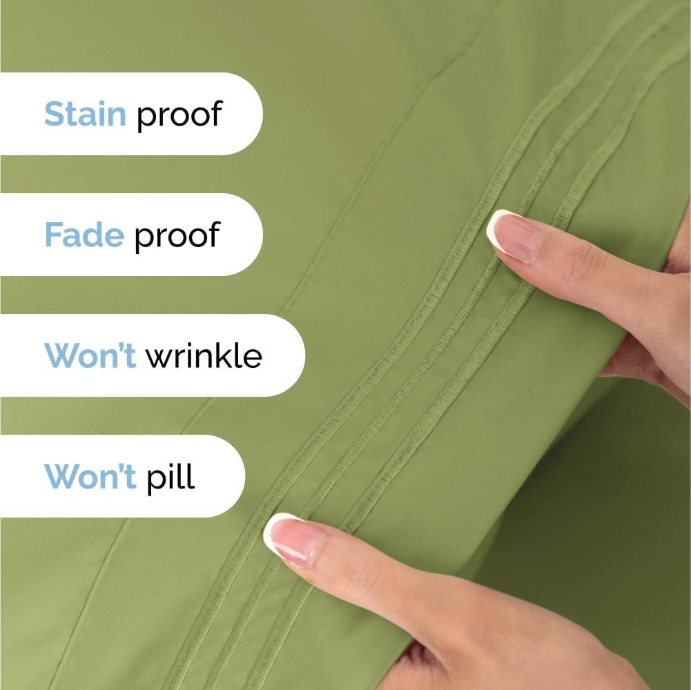 Twin XL Light Green Microfiber Deep Pocket Sheet Set