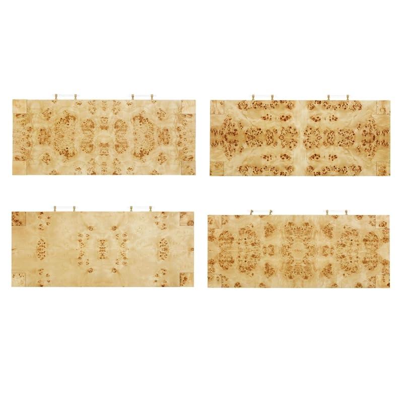 Maklaine Modern Contemporary Wood Work Desk in Natural Burl Finish