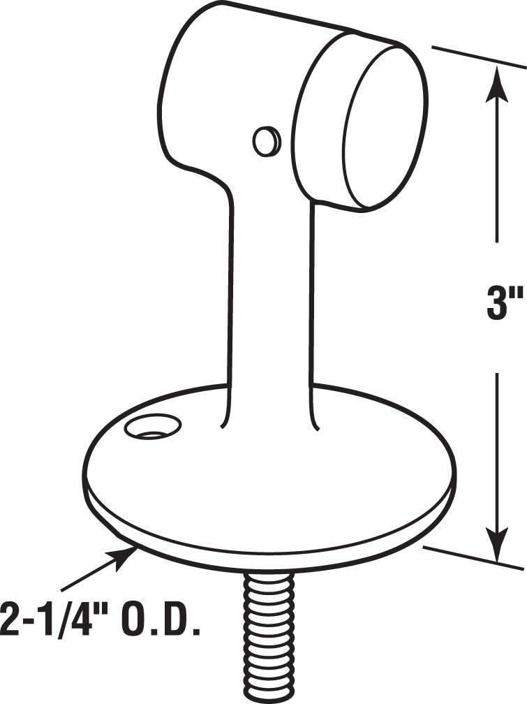 Chrome Hi-Rise Floor Stop with Rubber Bumper