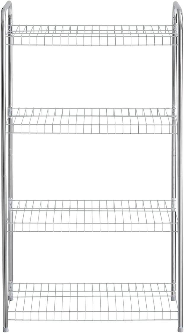 Rubbermaid Rubbermaid Freestanding 4-Tier Multipurpose Wire Shelving Unit, Satin Nickel