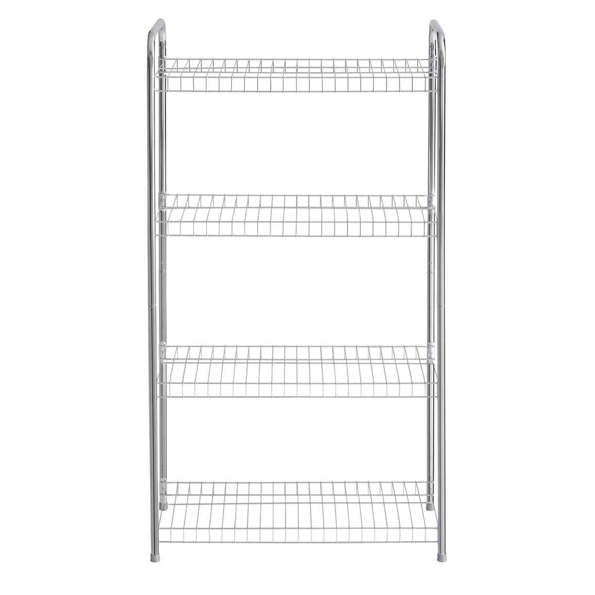 Rubbermaid Rubbermaid Freestanding 4-Tier Multipurpose Wire Shelving Unit, Satin Nickel