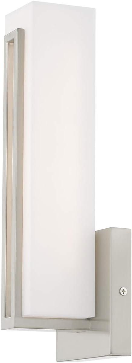 Brushed Nickel Satin White Acrylic LED Vanity Light