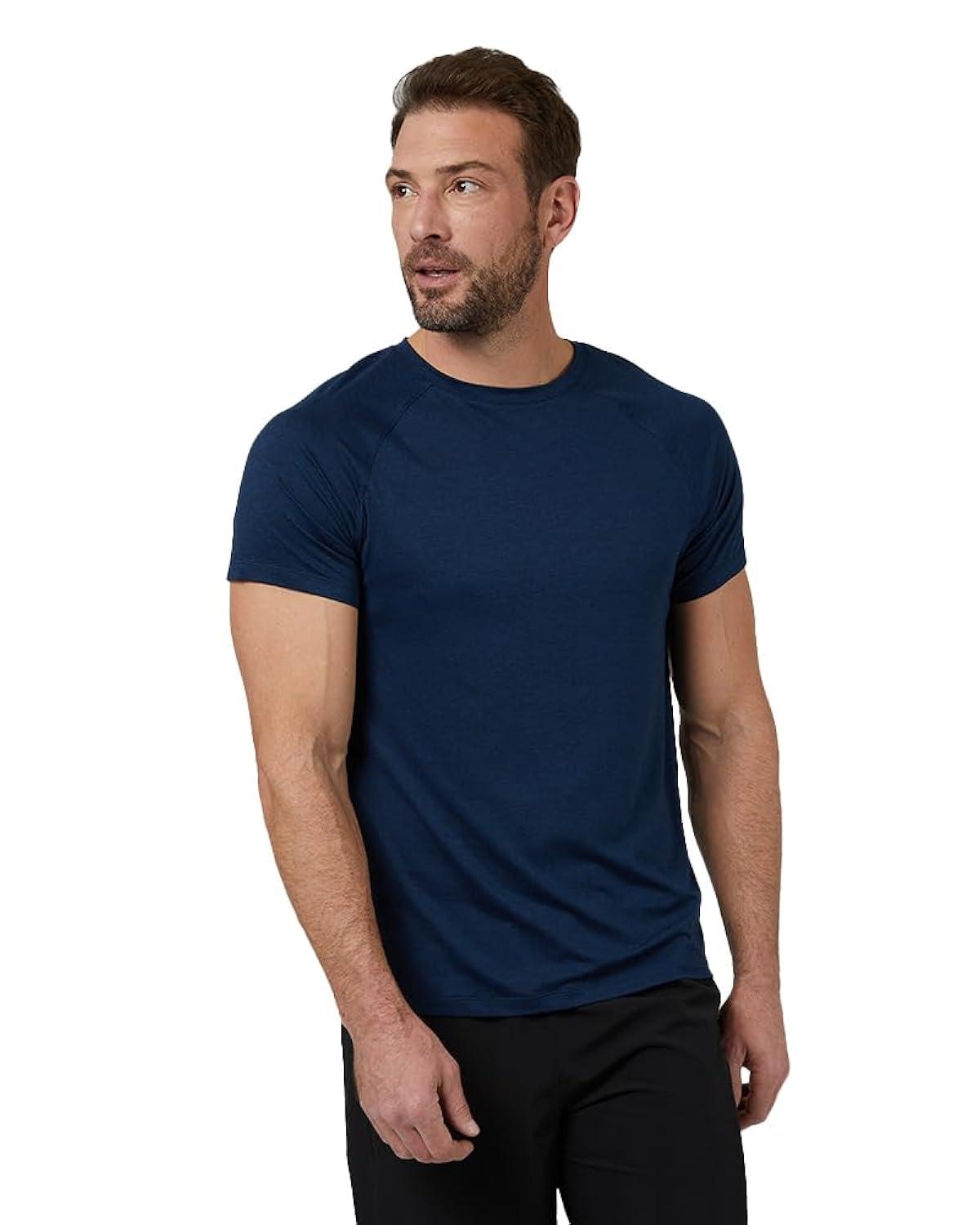 Men's XL Navy Space Dye Quick Dry Running T-Shirt