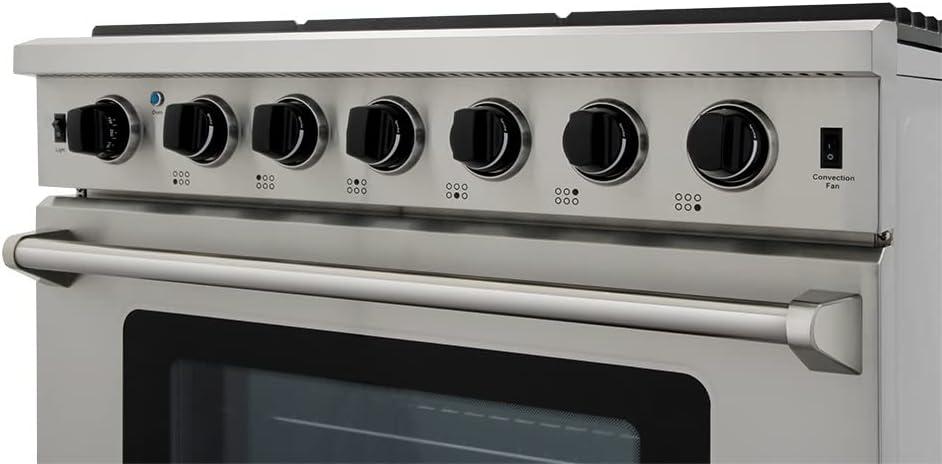 THOR 36-Inch Gas Range, 6 Burners - Stainless Steel (LRG3601U)