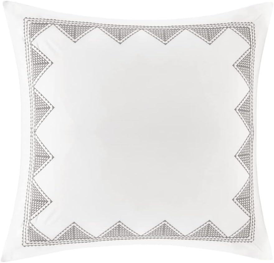 White Cotton Embroidered Euro Sham