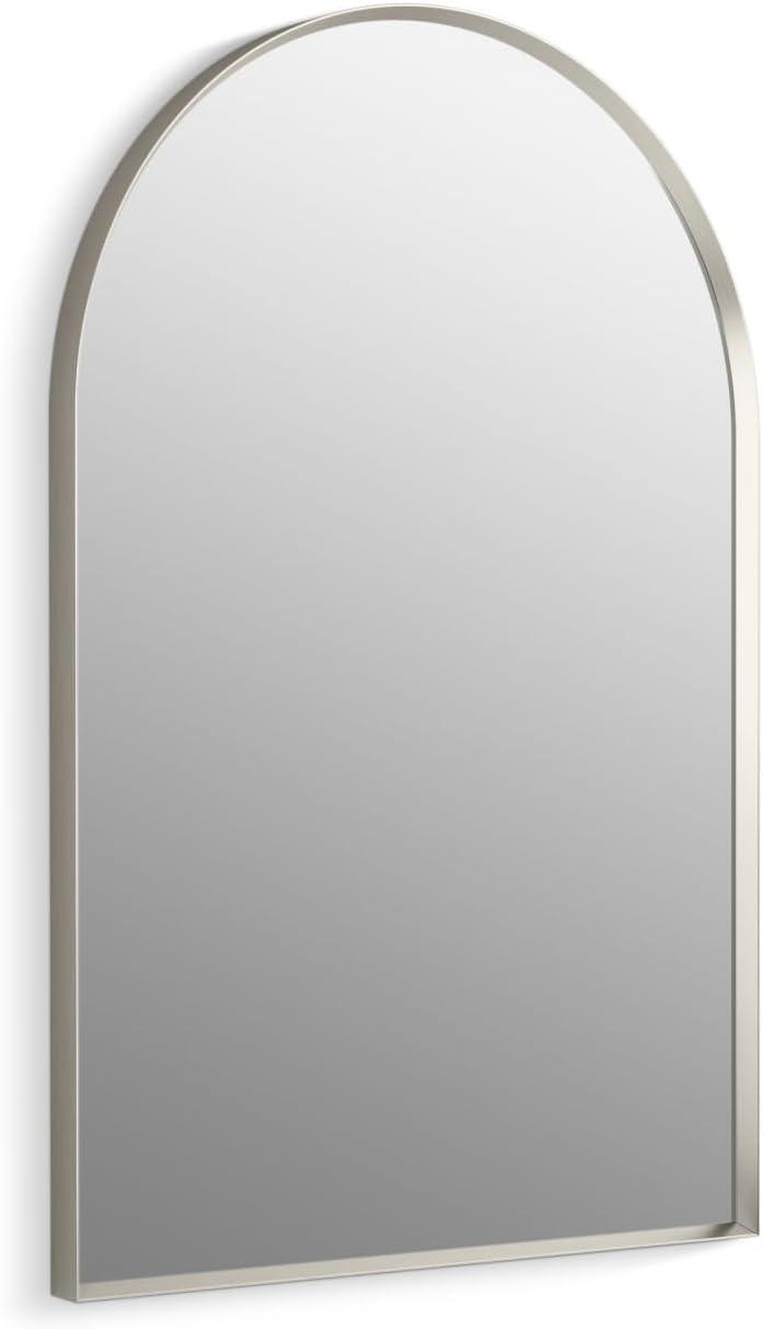 Essential 24" x 36" Brushed Nickel Arch Framed Vanity Mirror