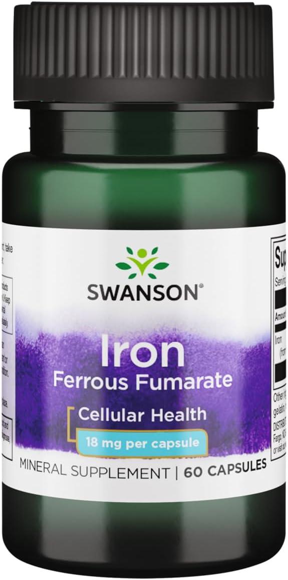 Swanson Iron Ferrous Fumarate 18 mg 60 Capsules