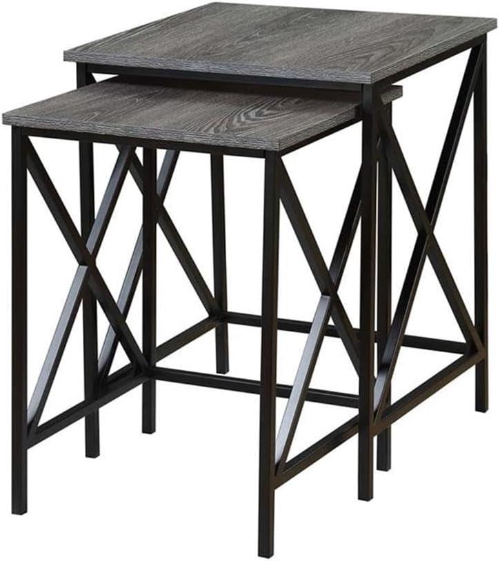 Convenience Concepts Tucson Nesting End Tables, Weathered Gray/Black