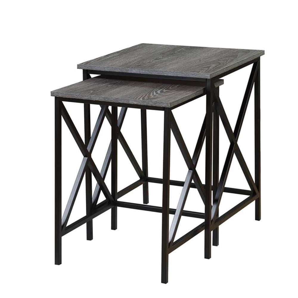 Convenience Concepts Tucson Nesting End Tables, Weathered Gray/Black