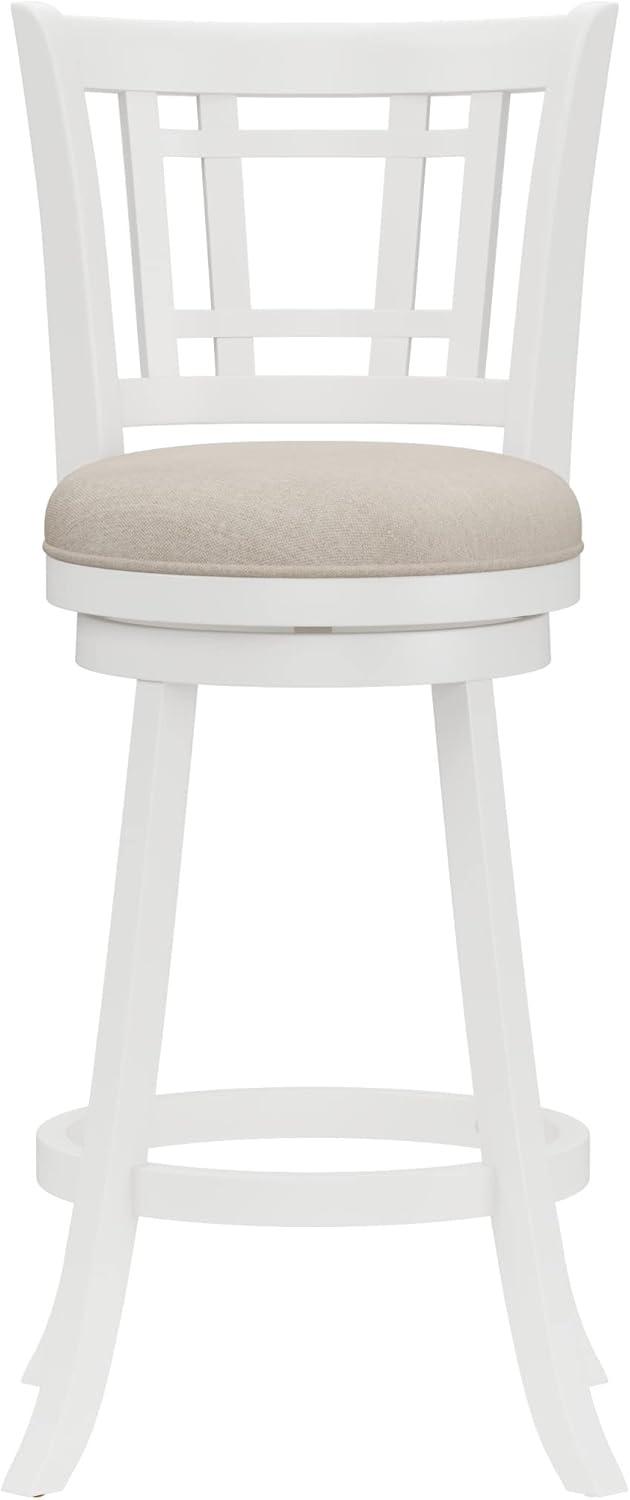 Hillsdale Fairfox 43.5" Wood Transitional Bar Stool in White/Light Beige