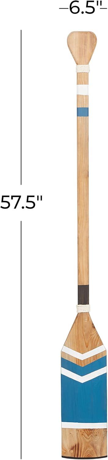DecMode Multi Colored Wood Novelty Canoe Oar Paddle Wall Decor with Arrow and Stripe Patterns (2 Count)
