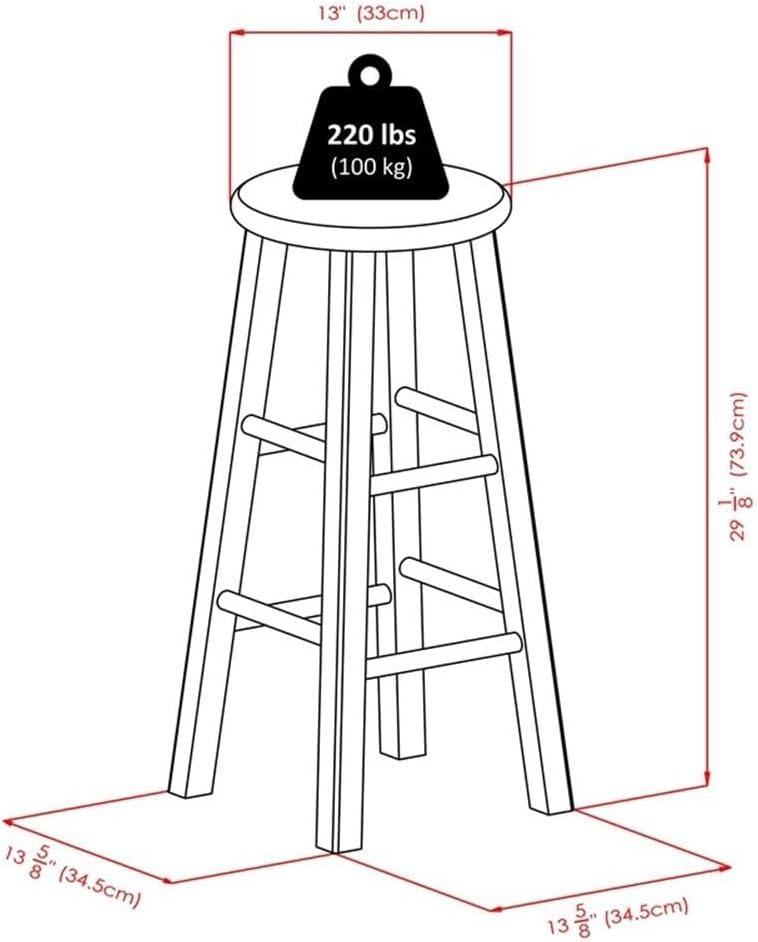 29" Ivy Barstool - Green - Winsome: Round Wooden Stool, Fixed Height, Spot Clean, No Assembly Required