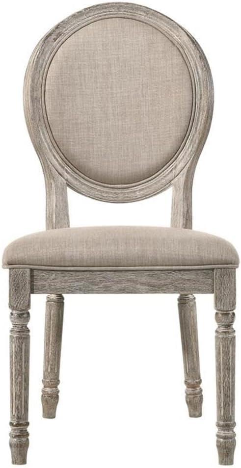 Faustine Accent Chair Tan Fabric/Salvaged Light Oak Finish - Acme Furniture