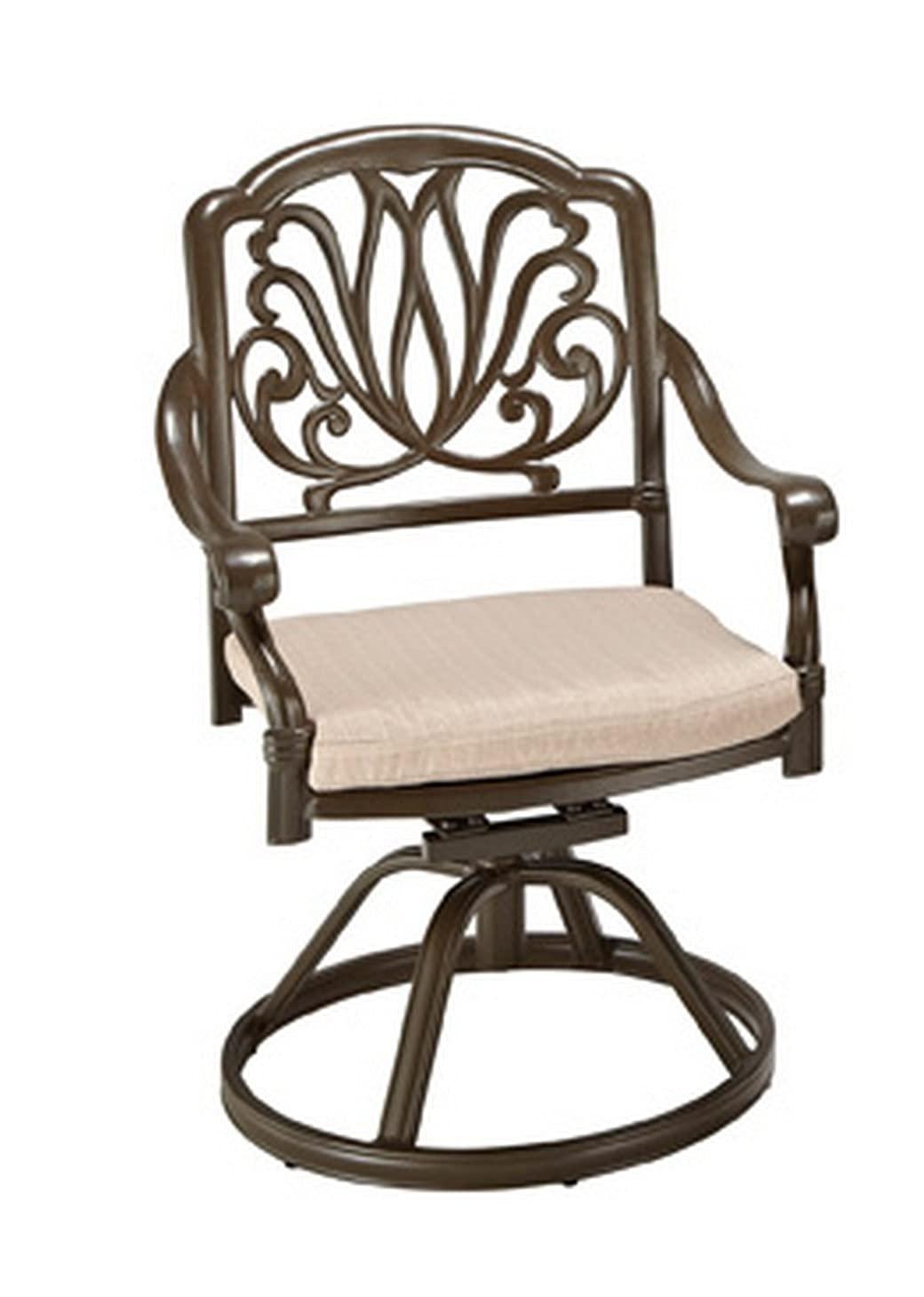 Homestyles Capri Aluminum Outdoor Swivel Rocking Chair in Taupe