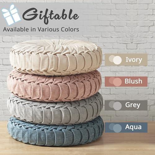 Intelligent Design Loretta Poly Chenille Round Floor Pillow Cushion