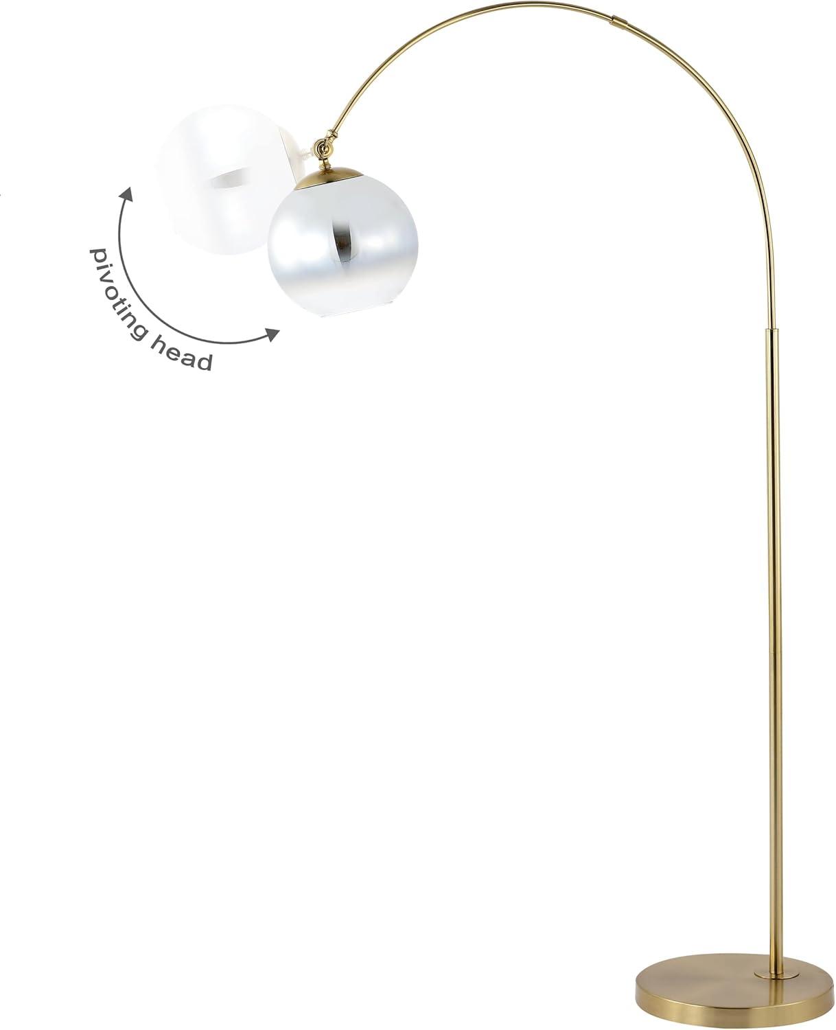 Nora Minimalistic Transitional 71" Brass Gold LED Arc Floor Lamp