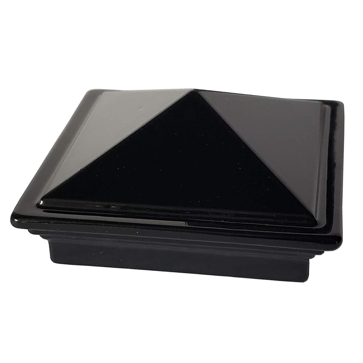 2" x 2" Aluminium Pyramid Post Cap for Metal Posts - Pressure Fit - Black (DHPPC20F)