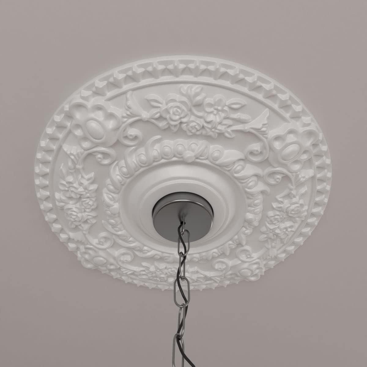 Ekena Millwork 18"OD x 3 1/2"ID x 1 1/2"P Rose Ceiling Medallion (Fits Canopies up to 7 1/4")