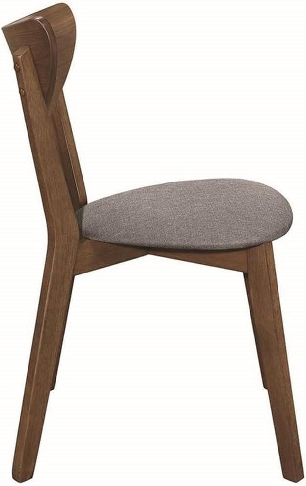 Alfredo Upholstered Dining Chairs Grey and Natural Walnut (Set of 2)