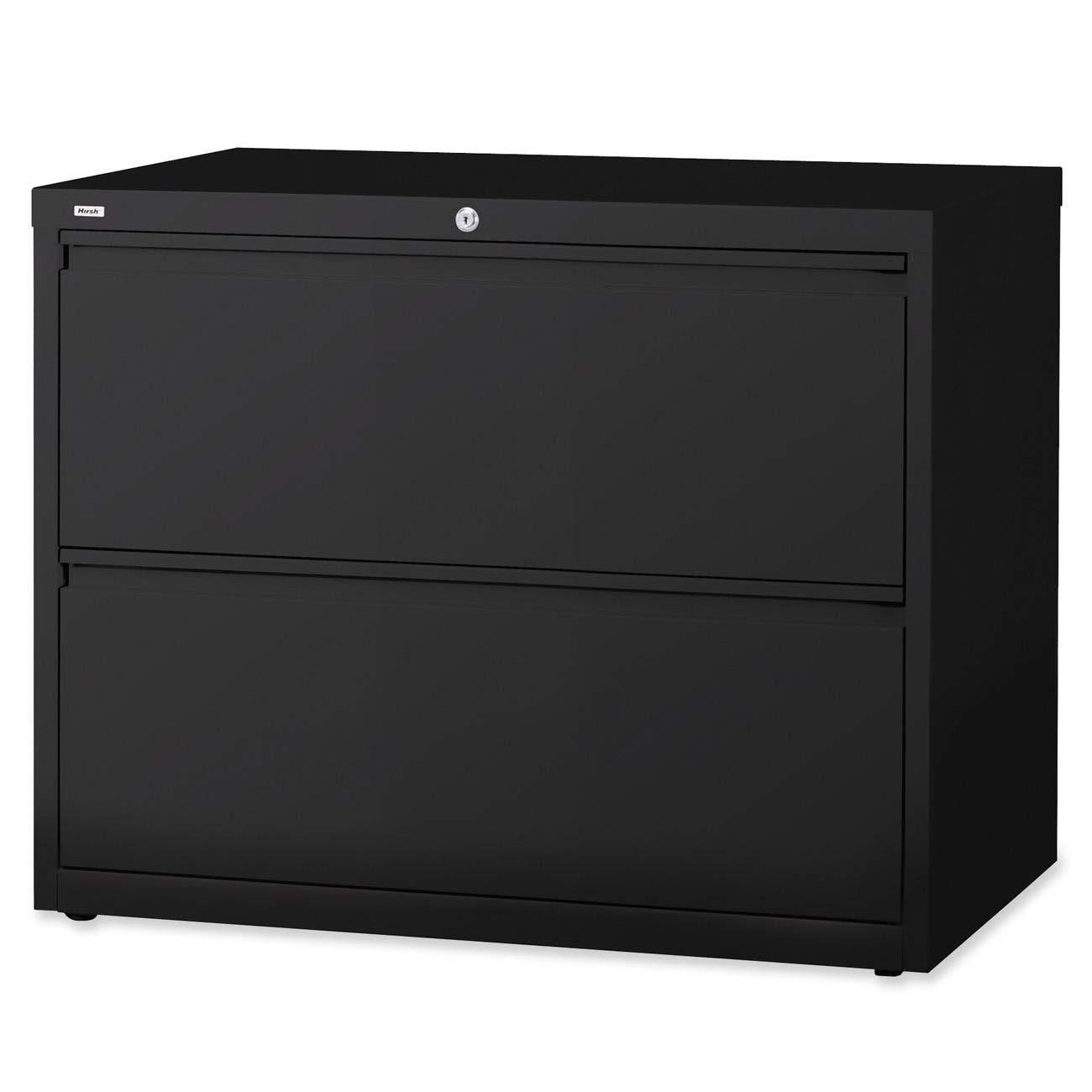 Lorell Lateral File 2-Drawer 42"x18-5/8"x28" Black 60554