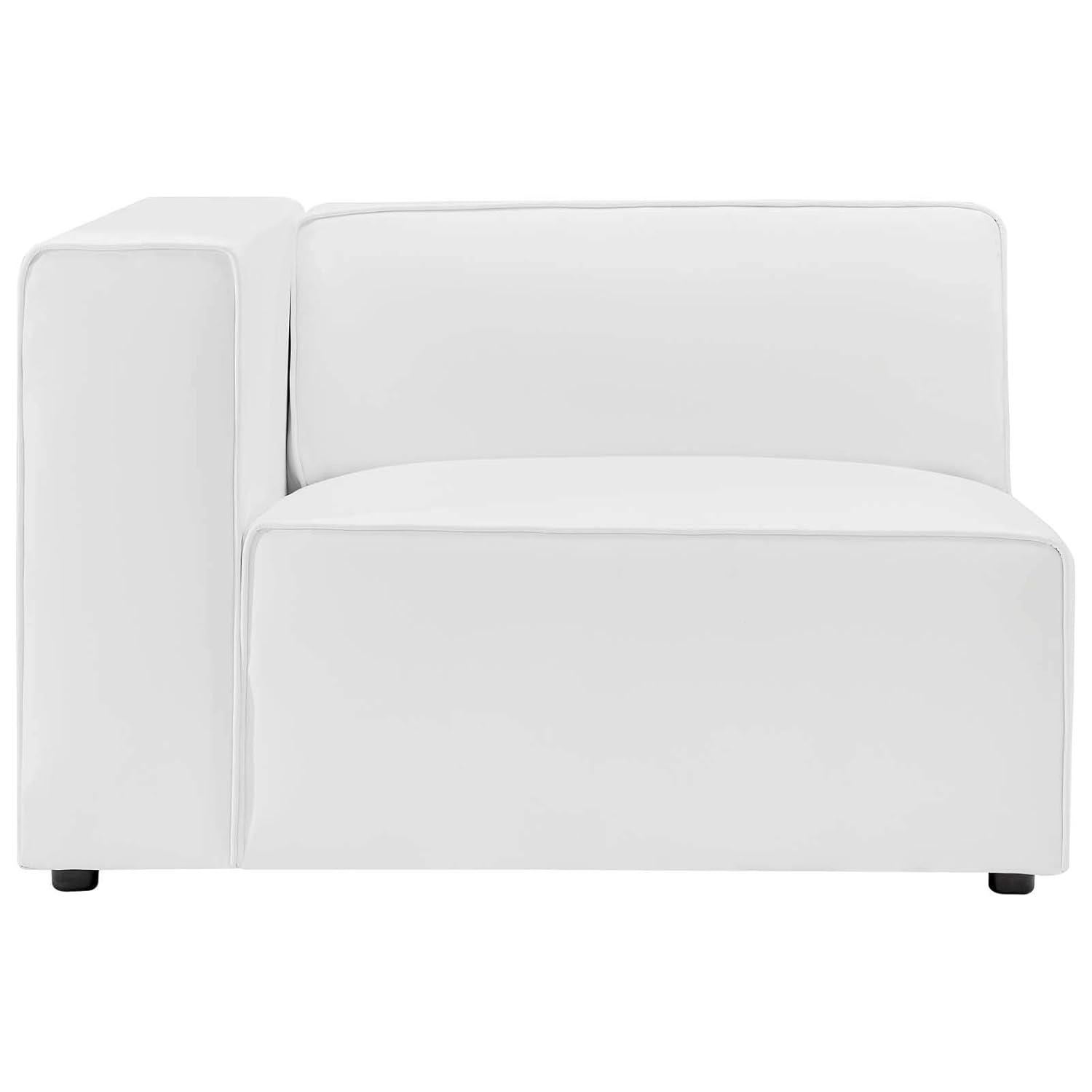 Mingle Vegan Leather Left Armchair White - Modway